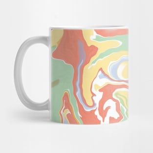 Shades of Pastel Green Red Yellow Blue Aesthetic Marble Pattern Mug